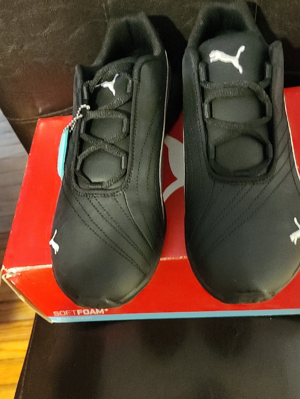 Puma Black Athletic Sneakers with White Logos